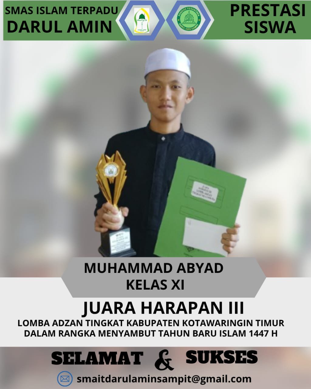 Juara Harapan 3 Lomba Adzan
